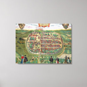 Karte von Barth, von 'Civitates Orbis Terrarum' vo Leinwanddruck