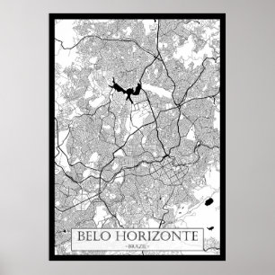 Karte von Belo Horizonte Brasilien Poster