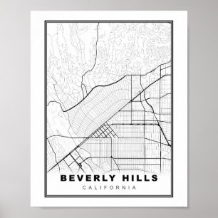 Karte von Beverly Hills Poster