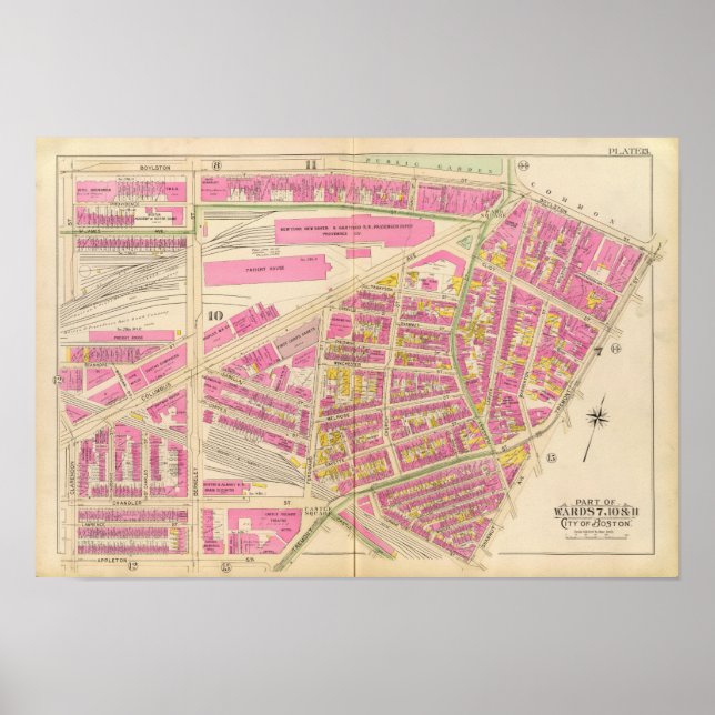 Karte von Boston 19 Poster (Vorne)