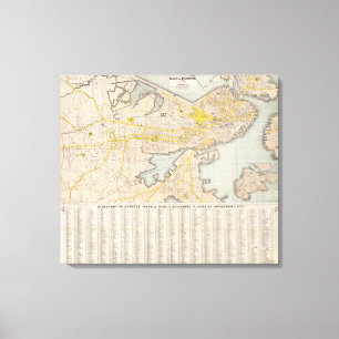 Karte von Boston 2 Leinwanddruck