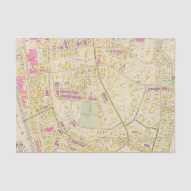 Karte von Boston 7 Seidenpapier (Vorderseite)