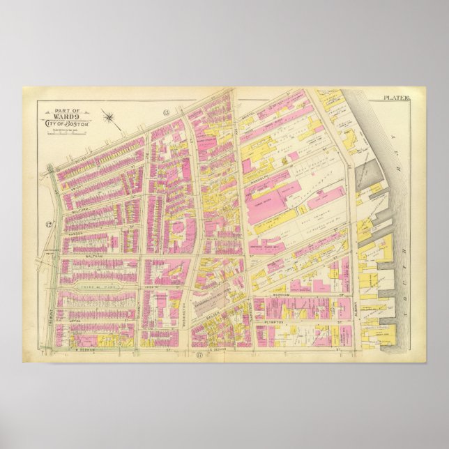 Karte von Boston 8 Poster (Vorne)