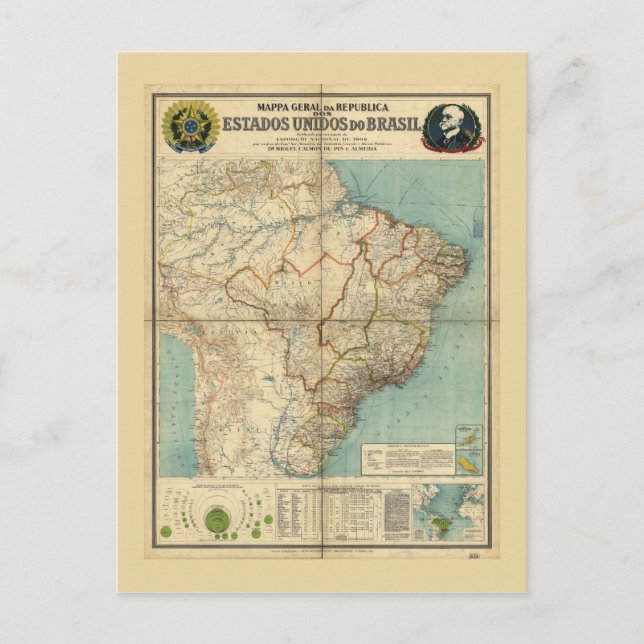 Karte von Brasilien (1908) (Vorderseite)