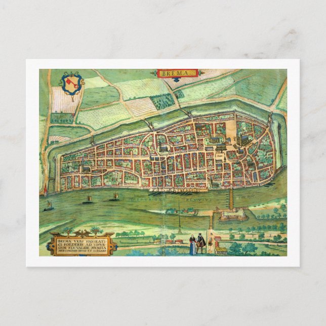 Karte von Bremen, von "Civitates Orbis Terrarum" v (Vorderseite)