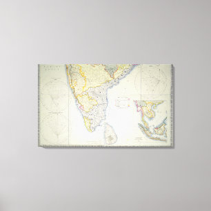 Karte von britischem Südindien, 1872 Leinwanddruck