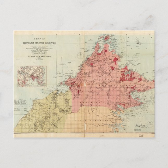 Karte von British North Borneo (1899) (Vorderseite)