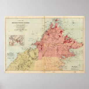 Karte von British North Borneo (1899) Poster