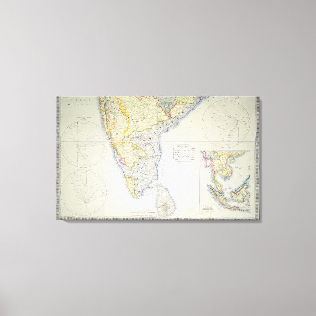Karte von British Southern India, 1872 Leinwanddruck (Vorderseite)