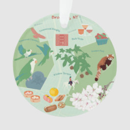 Karte von Brooklyn Anpassbare zweiseitige Ornament