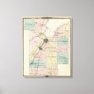 Karte von Brown County, Staat von Wisconsin Leinwanddruck