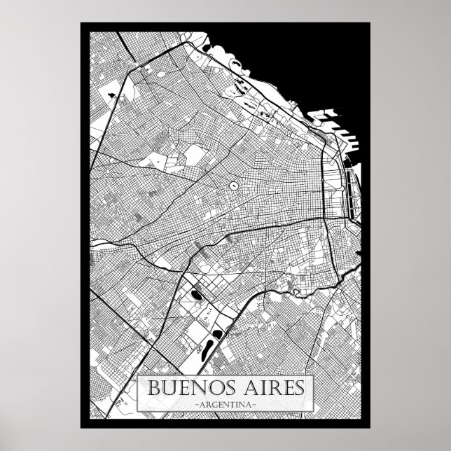 Karte von Buenos Aires Argentinien Poster (Vorne)
