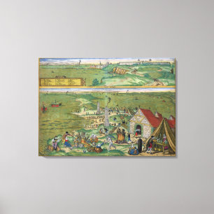 Karte von Cadiz, von "Civitates Orbis Terrarum" Leinwanddruck