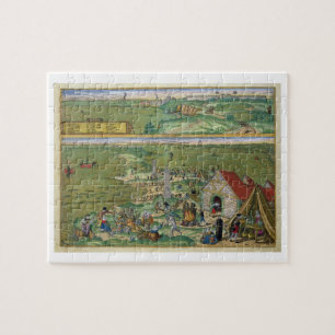 Karte von Cadiz, von "Civitates Orbis Terrarum" Puzzle