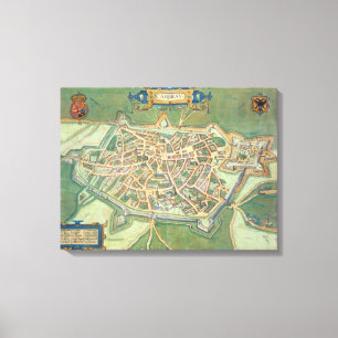 Karte von Cambrai, von "Civitates Orbis Terrarum" Leinwanddruck