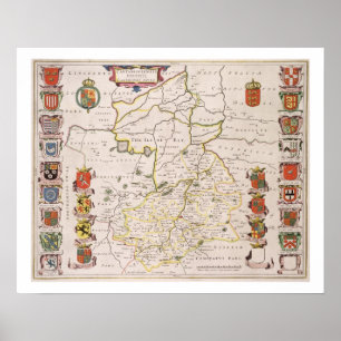 Karte von Cambridgeshire, veröffentlicht Amsterdam Poster