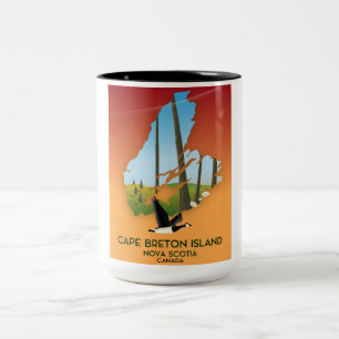 Karte von Cape Breton Island Nova Scotia Kanada Zweifarbige Tasse