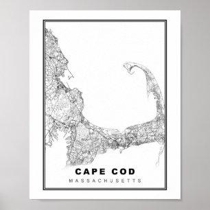 Karte von Cape Cod Poster