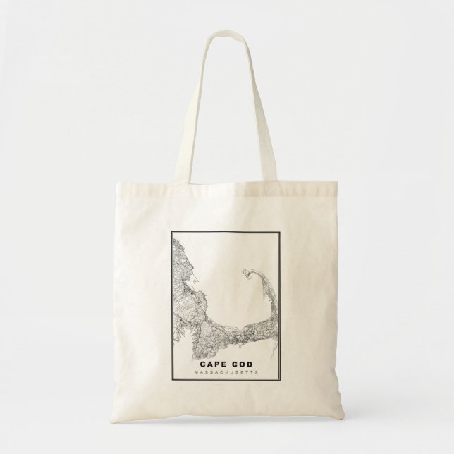 Karte von Cape Cod Tragetasche (Vorne)
