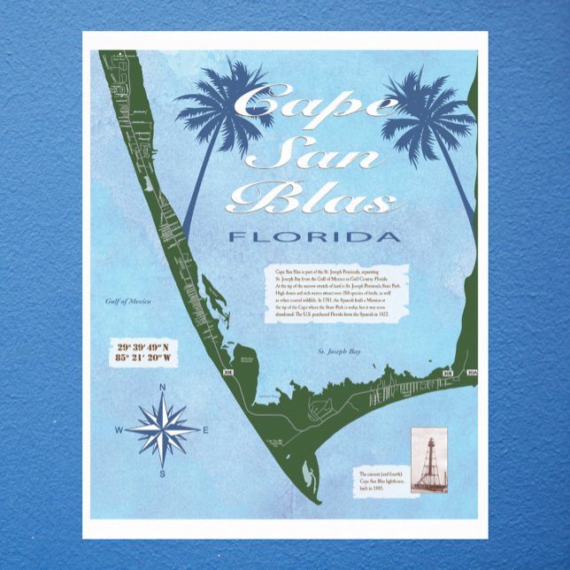 Karte von Cape San Blas Florida Poster (Von Creator hochgeladen)