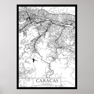 Karte von Caracas Venezuela Poster