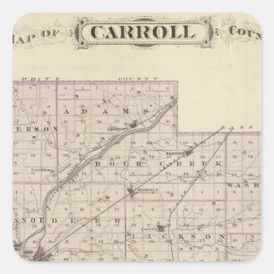 Karte von Carroll County Quadratischer Aufkleber