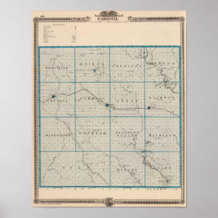 Karte von Carroll County, Staat von Iowa Poster