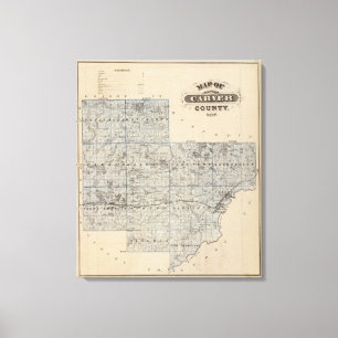 Karte von Carver County, Minnesota Leinwanddruck