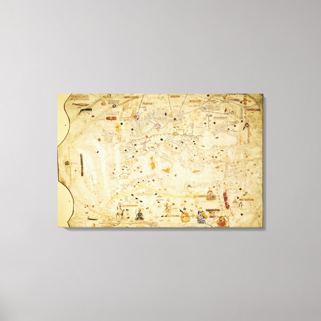 Karte von Charles V, Karte von Mecia Leinwanddruck (Vorderseite)