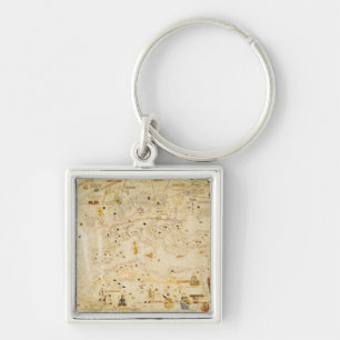 Karte von Charles V, Karte von Mecia Schlüsselanhänger