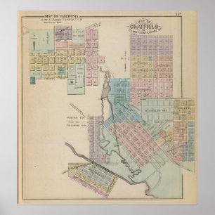Karte von Chatfield, Karte von Caledonia, Minn Poster