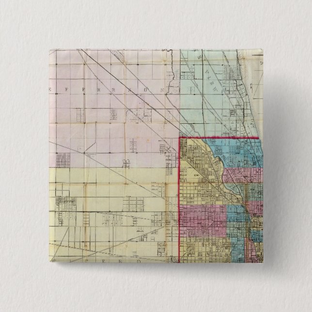 Karte von Chicago Button (Vorderseite)