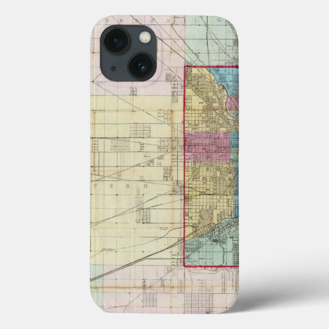 Karte von Chicago Case-Mate iPhone Hülle (Rückseite)