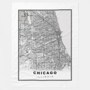 Karte von Chicago Fleecedecke