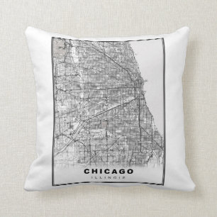 Karte von Chicago Kissen