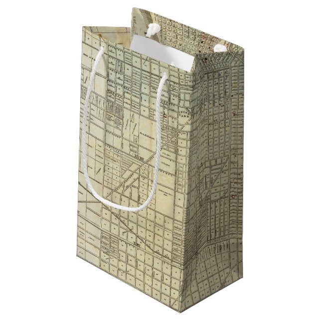 Karte von Chicago Kleine Geschenktüte (Rückseite Schrägansicht)