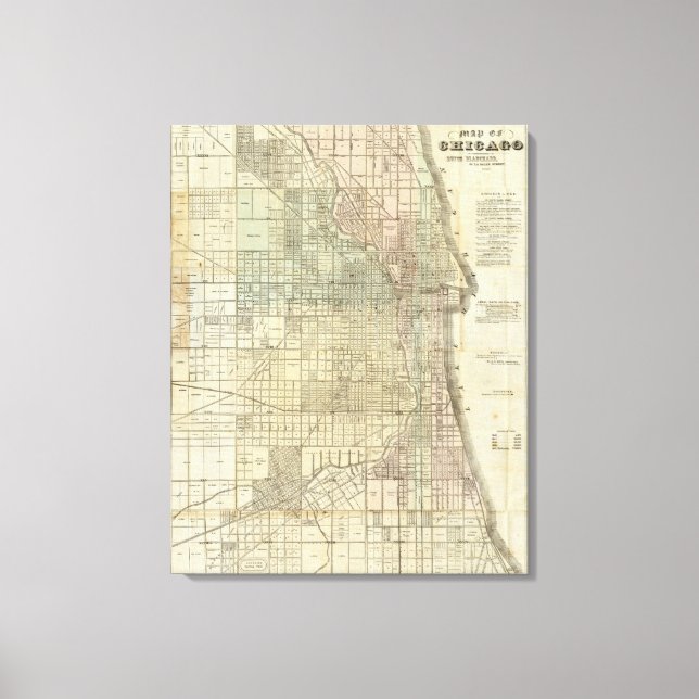Karte von Chicago Leinwanddruck (Vorderseite)