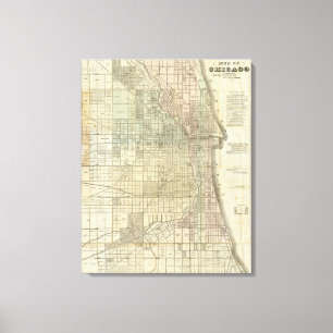 Karte von Chicago Leinwanddruck