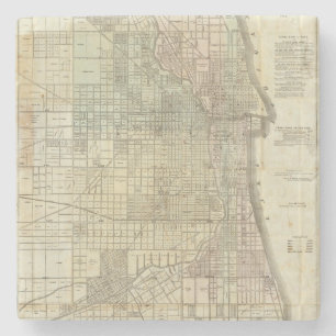Karte von Chicago Steinuntersetzer