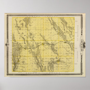 Karte von Chickasaw County, Staat von Iowa Poster