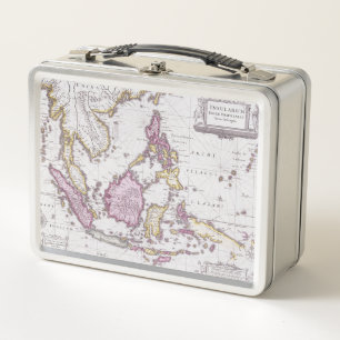 Karte von China u. von Indonesien 1710 Metall Brotdose