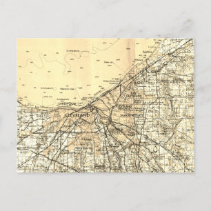 Karte von Cleveland Ohio im Vintage-Stil