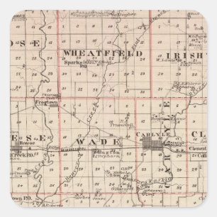 Karte von Clinton County Quadratischer Aufkleber