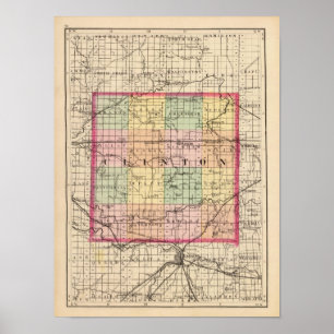 Karte von Clinton Landkreis, Michigan Poster