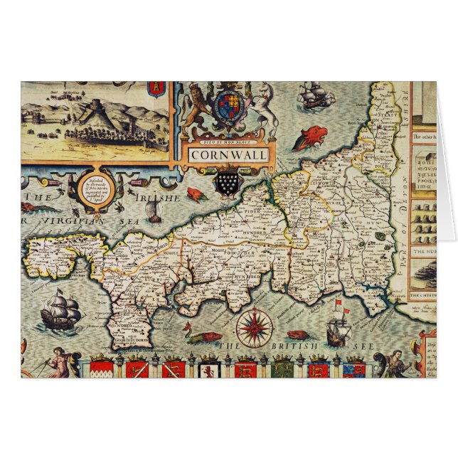 Karte von Cornwall (Vorderseite (Horizontal))