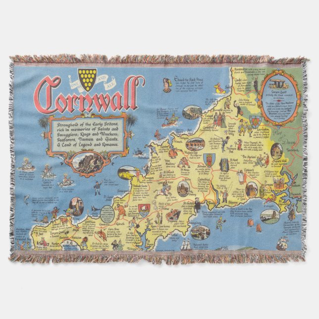 Karte von Cornwall, England Decke (Vorderseite)