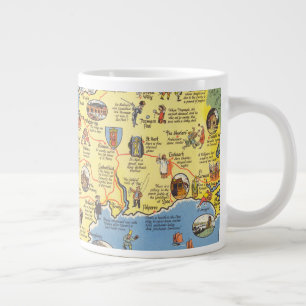 Karte von Cornwall, England Jumbo-Tasse