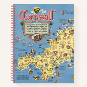 Karte von Cornwall, England Notizbuch