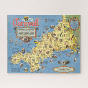 Karte von Cornwall, England Puzzle