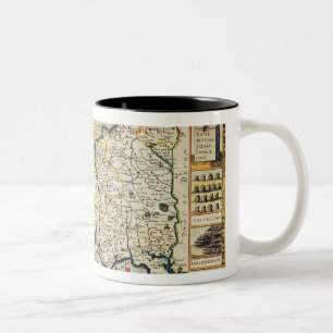 Karte von Cornwall Zweifarbige Tasse